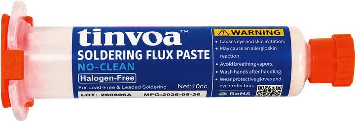 tinvoa No-Clean Soldering Flux — no-clean rosin flux, 10 cc syringe